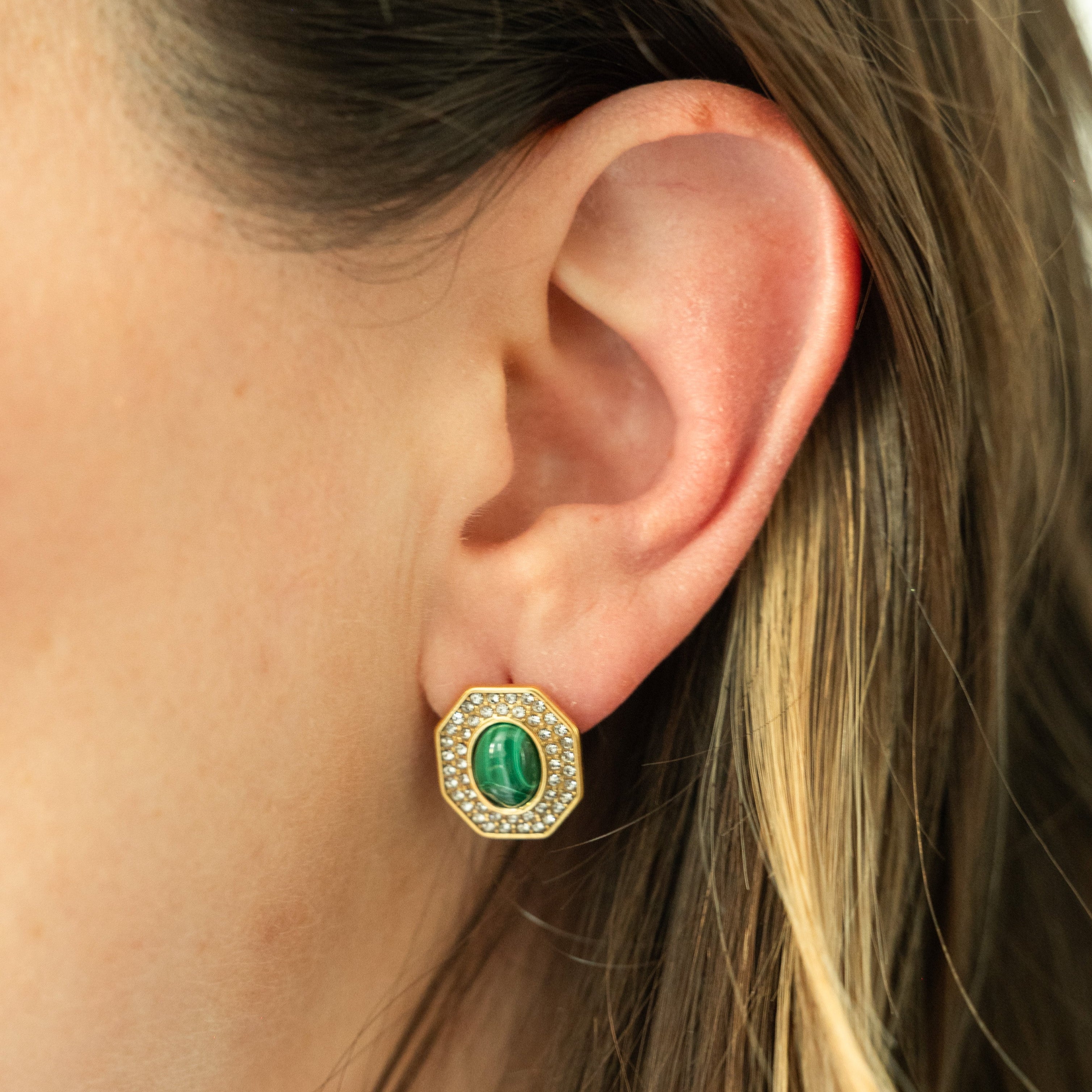 'ESTELA' Earring -Malachite-