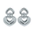 Silver Earrings with Locked Hearts Shape