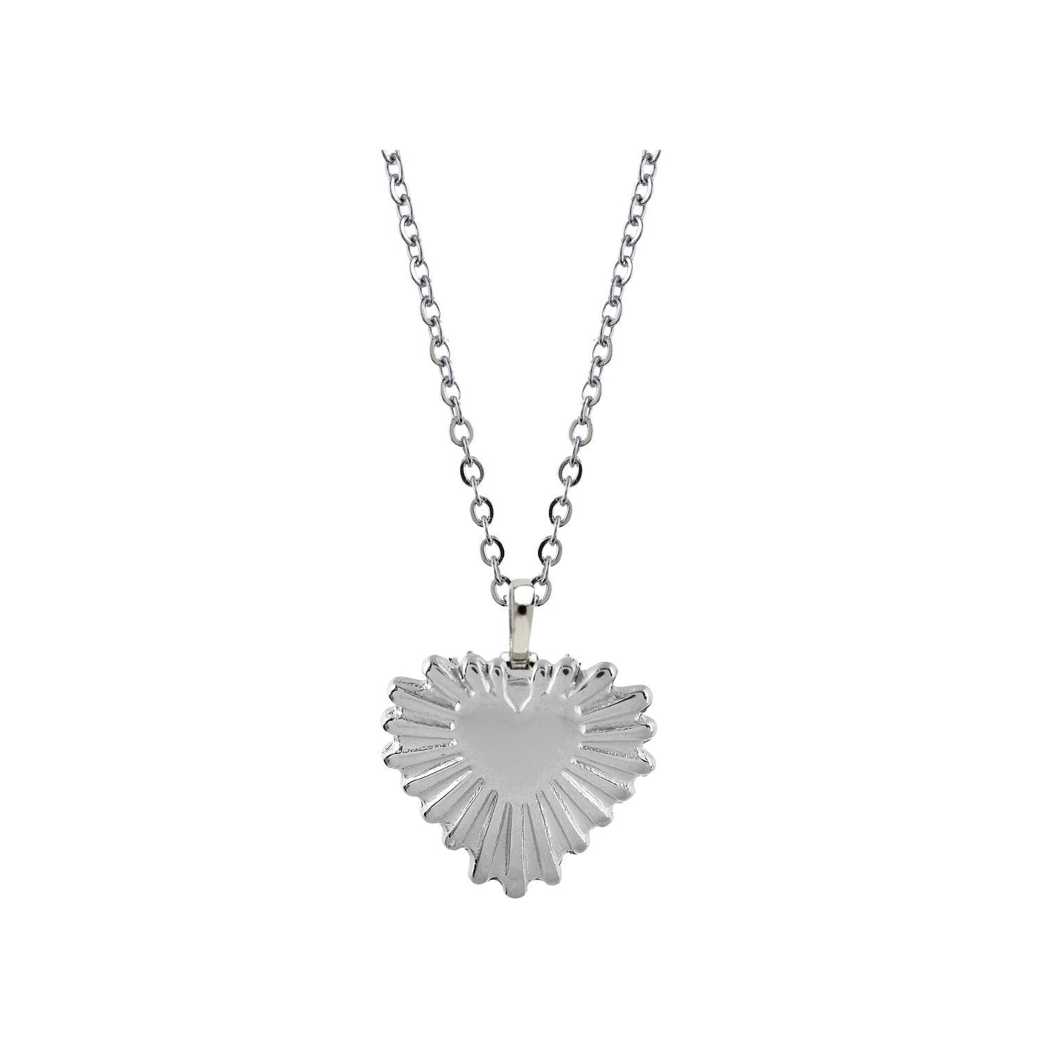 'BE CURIOUS' Mini Heart Necklace -Silver-