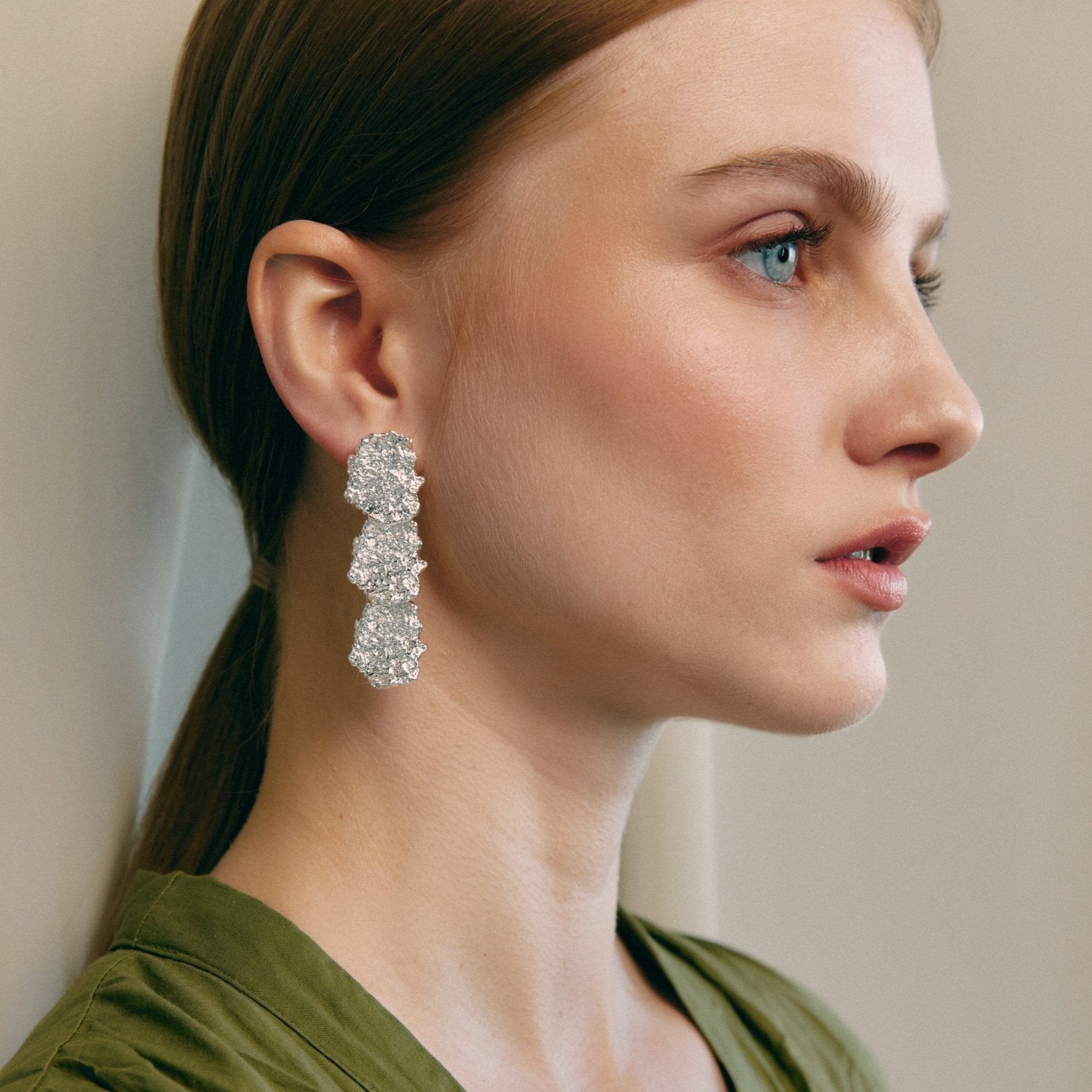 'CIBELES' Statement Earrings Silver