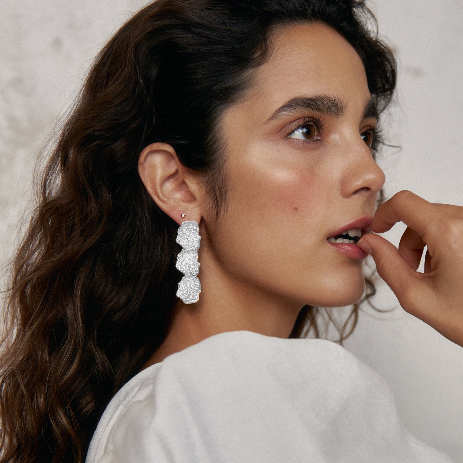 'CIBELES' Statement Earrings Silver