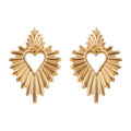 Shape heart gold earrings 