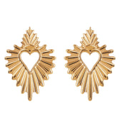 Shape heart gold earrings 