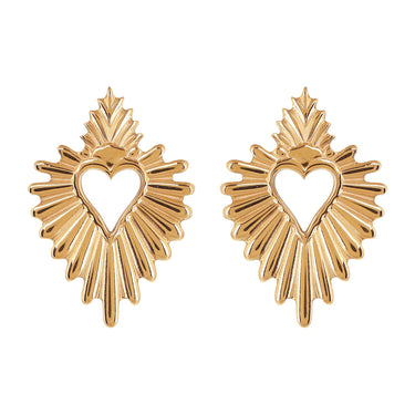 Shape heart gold earrings 