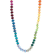 Thread necklace with colorful jade stones