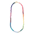 Thread necklace with colorful jade stones