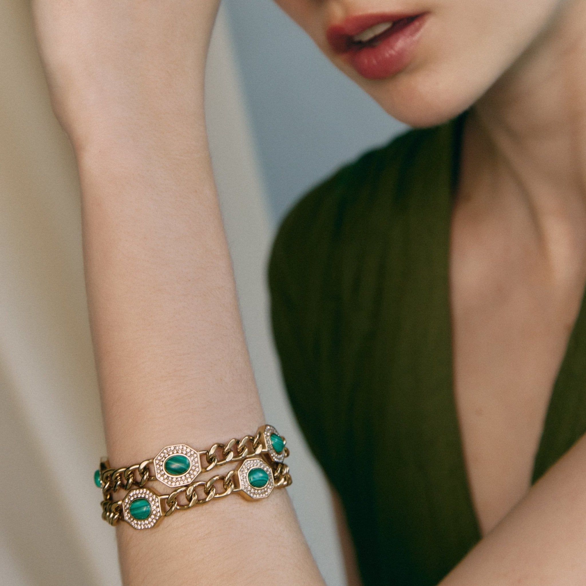 'ESTELA' Bracelet -Malachite-