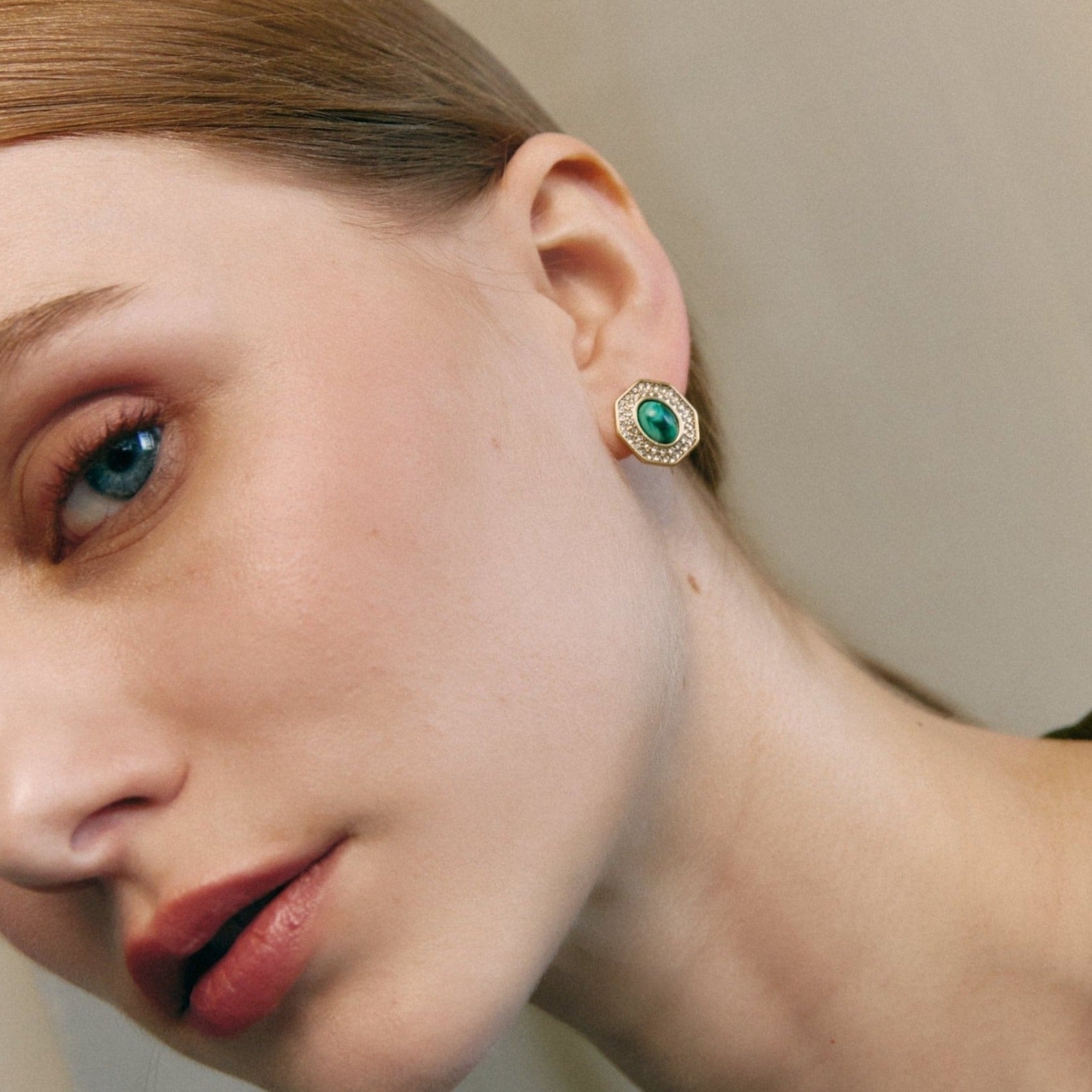 'ESTELA' Earring -Malachite-