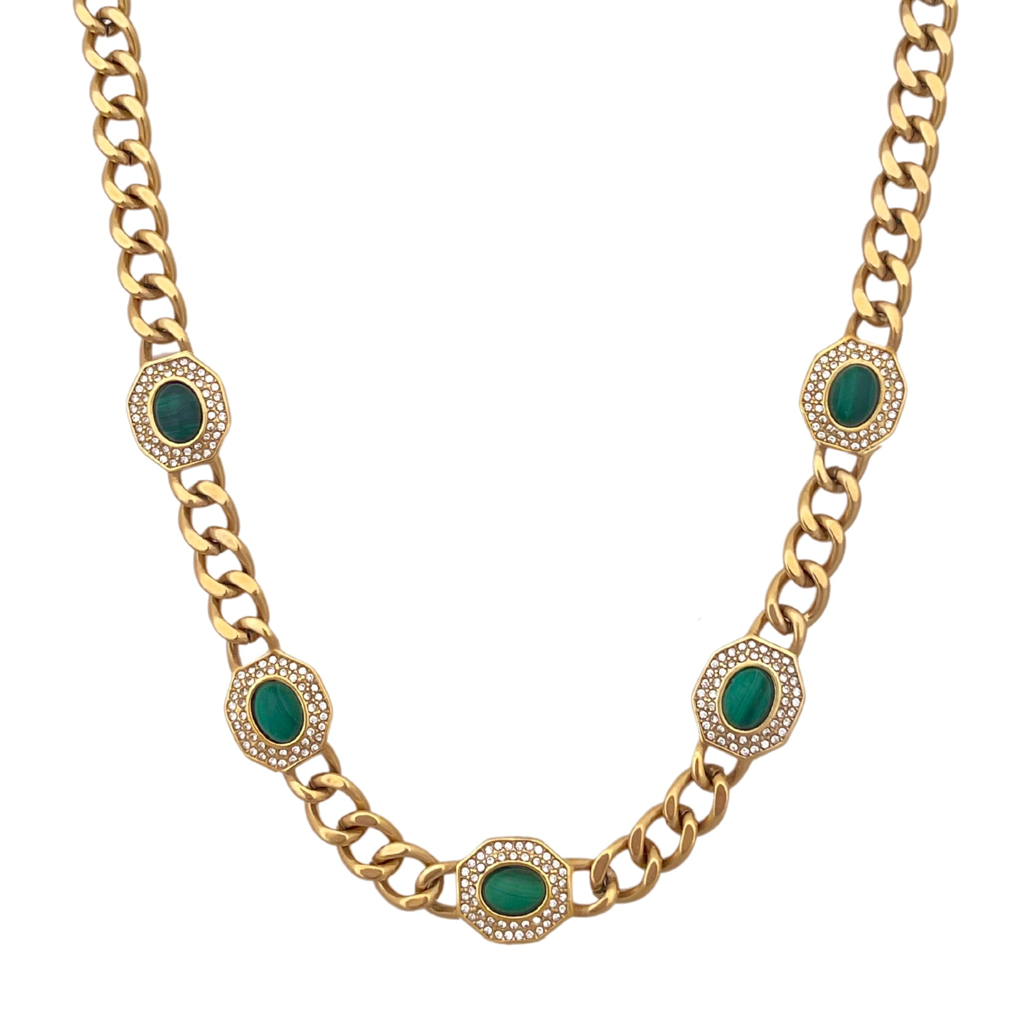 'ESTELA' Necklace -Malachite-