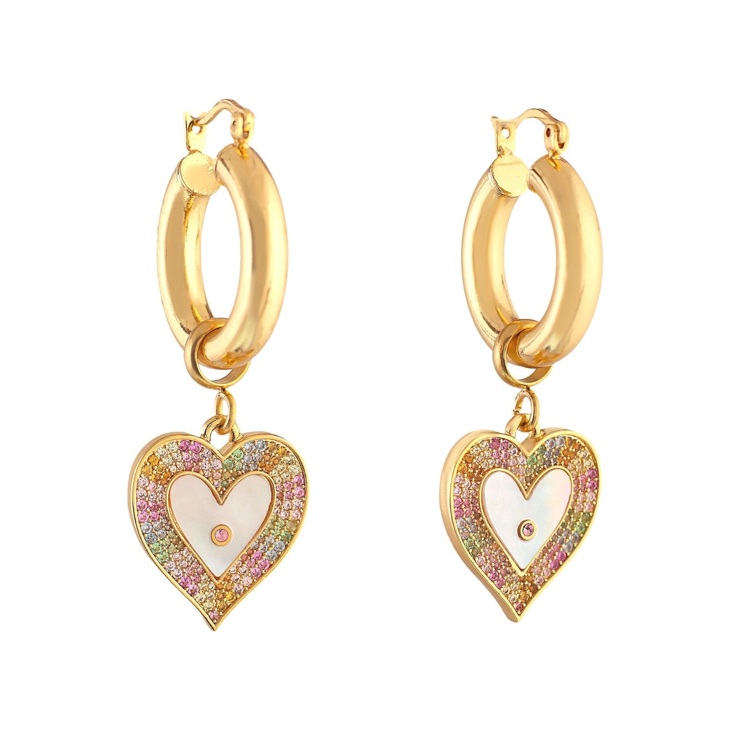 Mother Pearl Heart Earrings