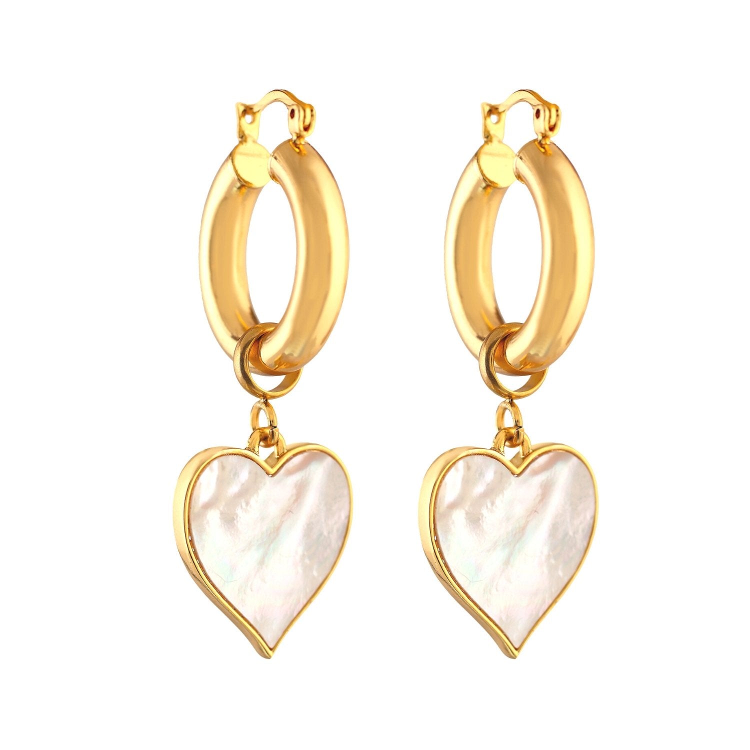 Mother Pearl Heart Earrings