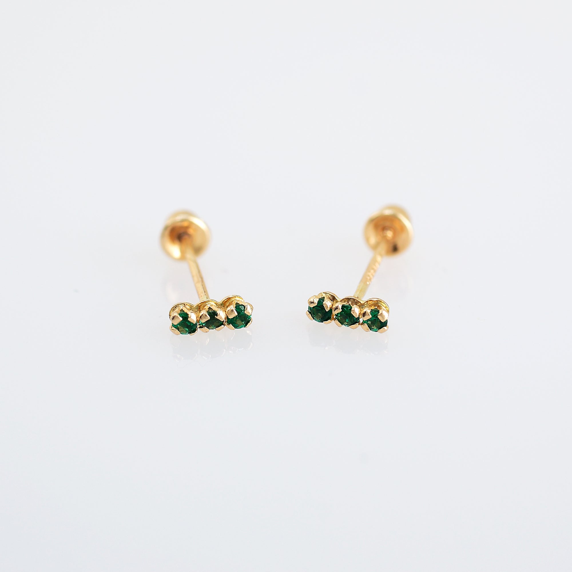 'NINA' EARRINGS -GREEN-