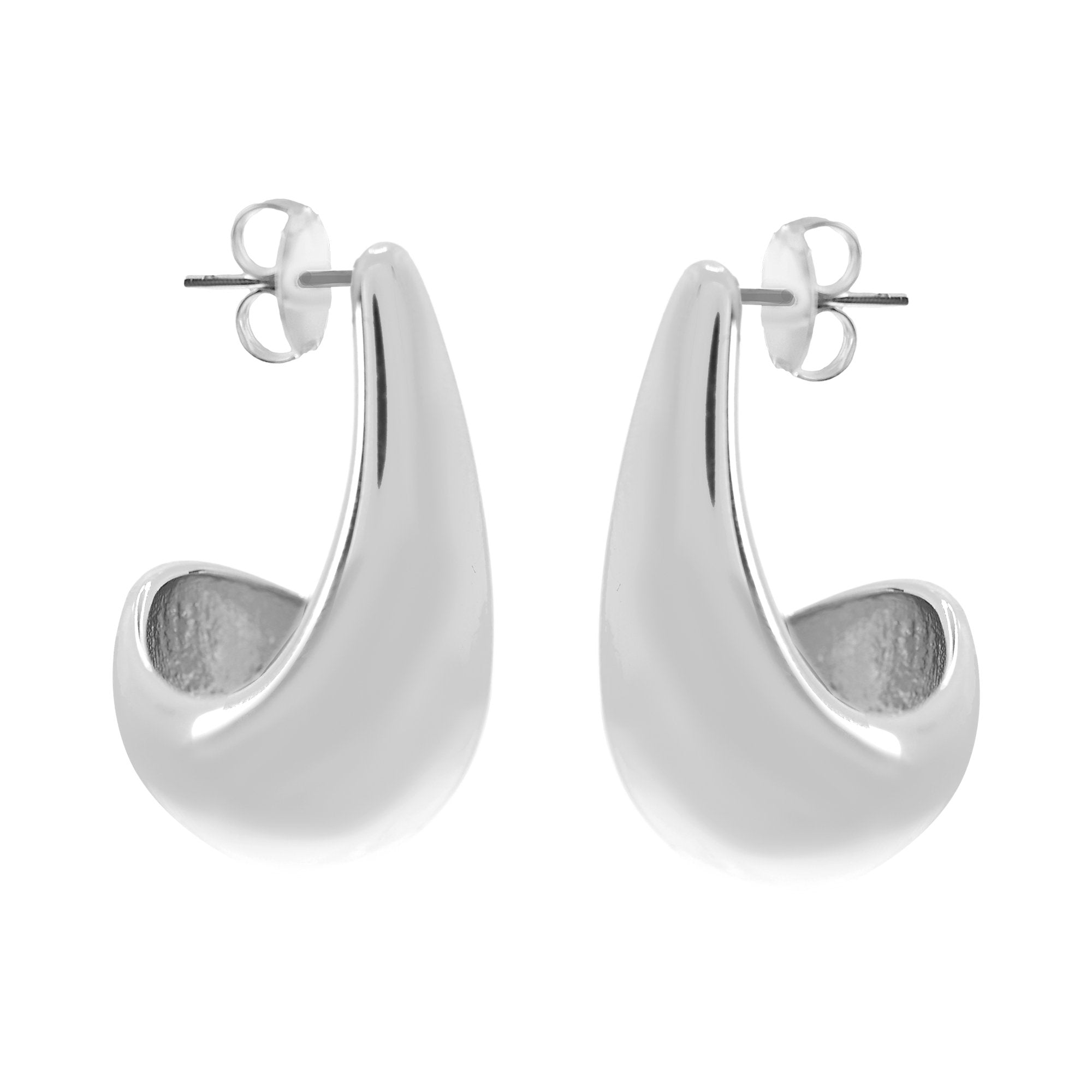 'PENSIVE' Earrings -Silver Large-