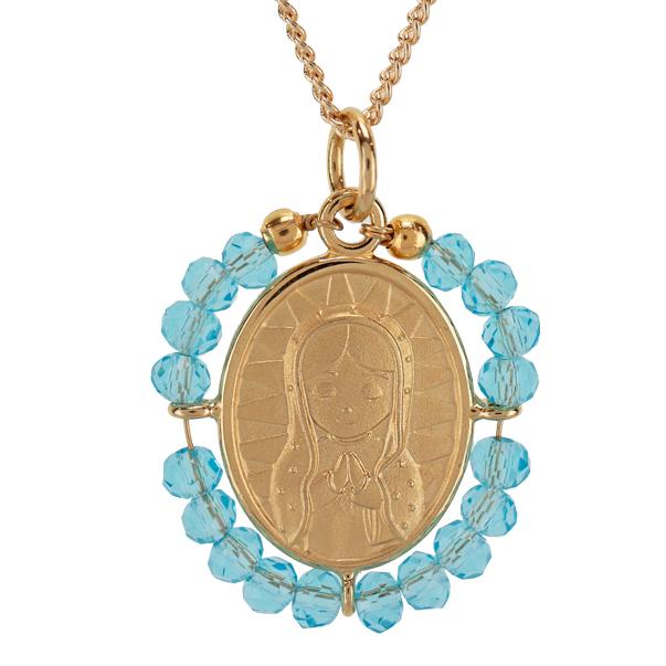 'PREGARE' Young Virgin Mary Necklace -Ligth Blue-