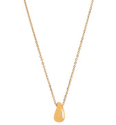 Gold necklace with single drop shaped pendant