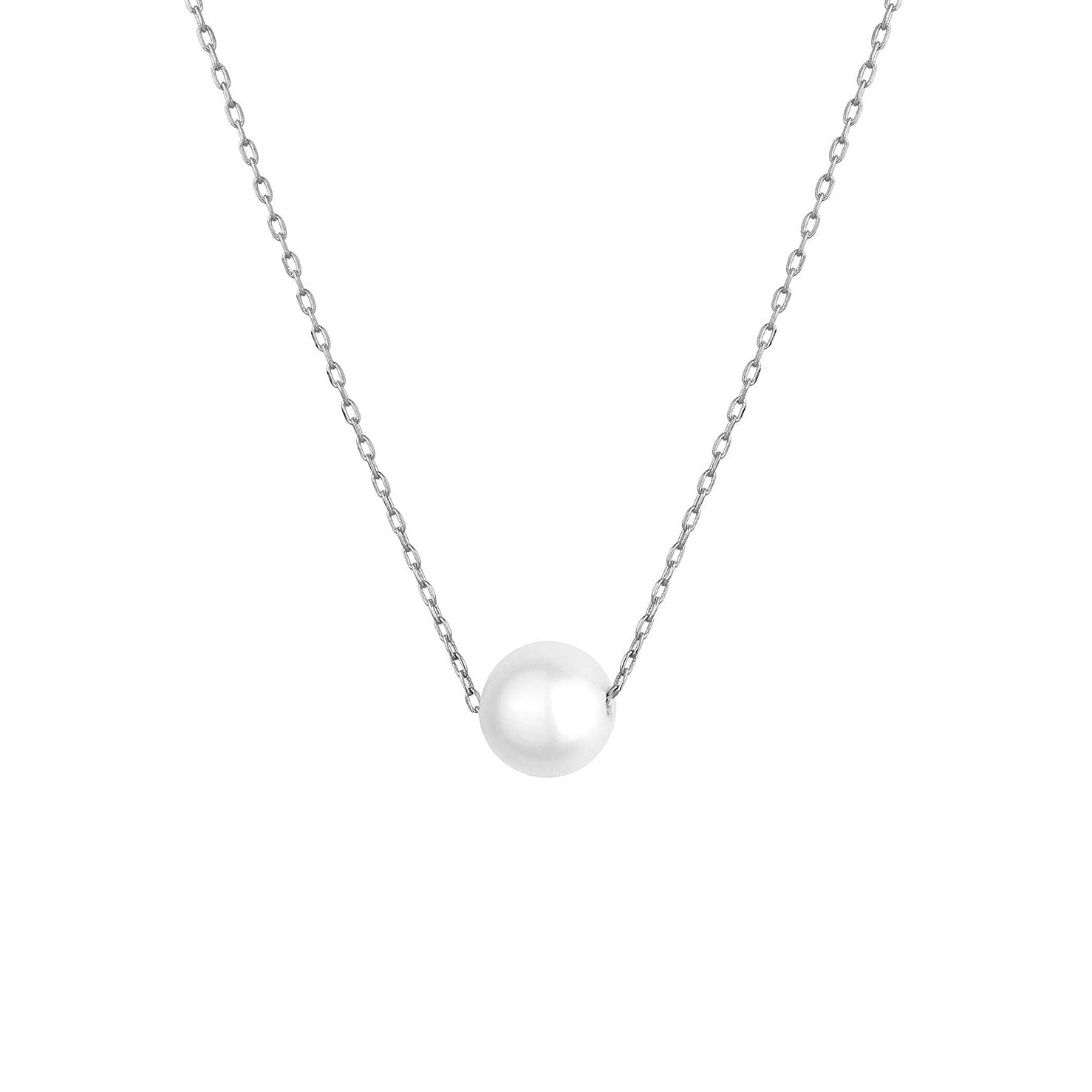 'RAYA' CHAIN & AKOYA PEARL -18k WHITE GOLD-