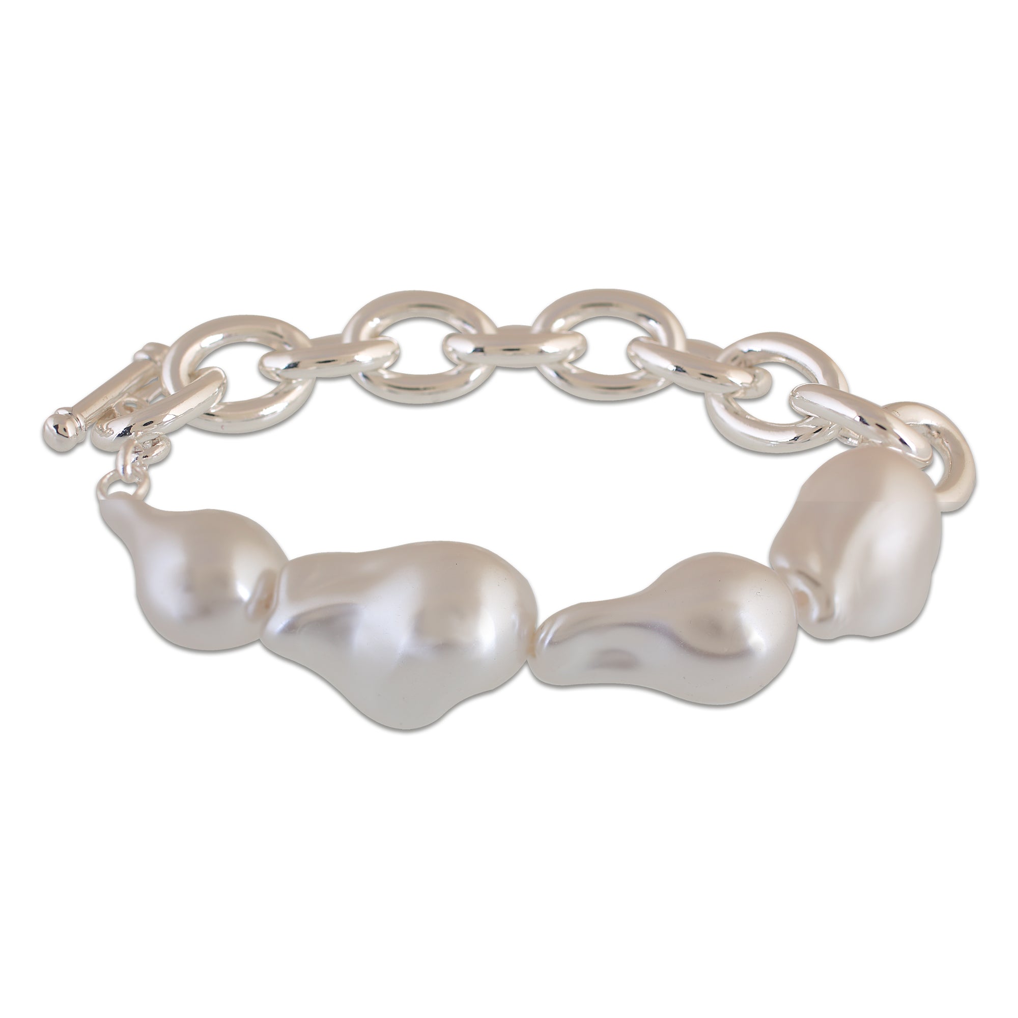 Chain & Faux Pearls Bracelet